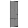 VidaXL Porte intérieure 76x201,5 cm Noir Verre ESG et aluminium 350564