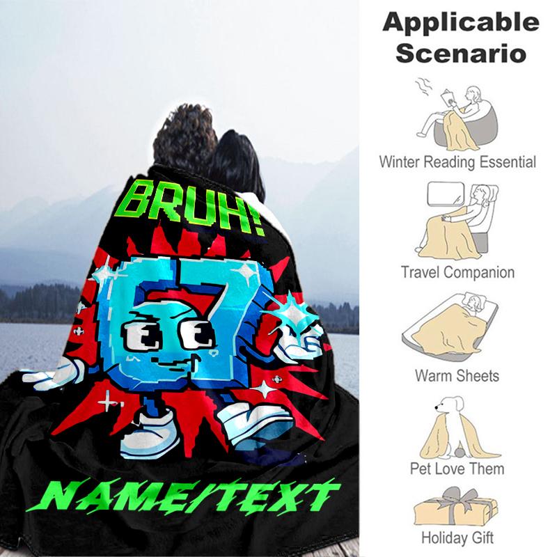 1PC Custom Name "80s Retro Vibes" flannel blanket versatile,all-season throw suitable for the living room,bedroom,camping,travel,and gift