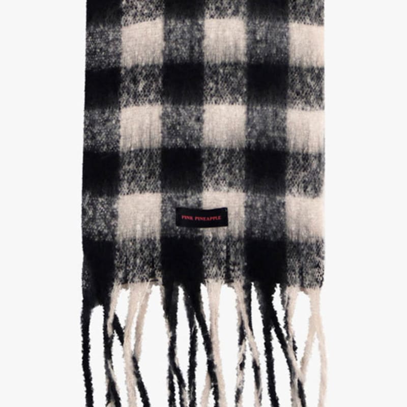 Розовый ШАРФ В КЛЕТКУ PINEAPPLE WINTER BREEZE_ЧЕРНЫЙ