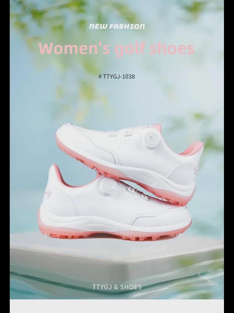 Женские водонепроницаемые нескользящие туфли для гольфа с фиксаторами на шнурках — повседневный спортивный дизайн