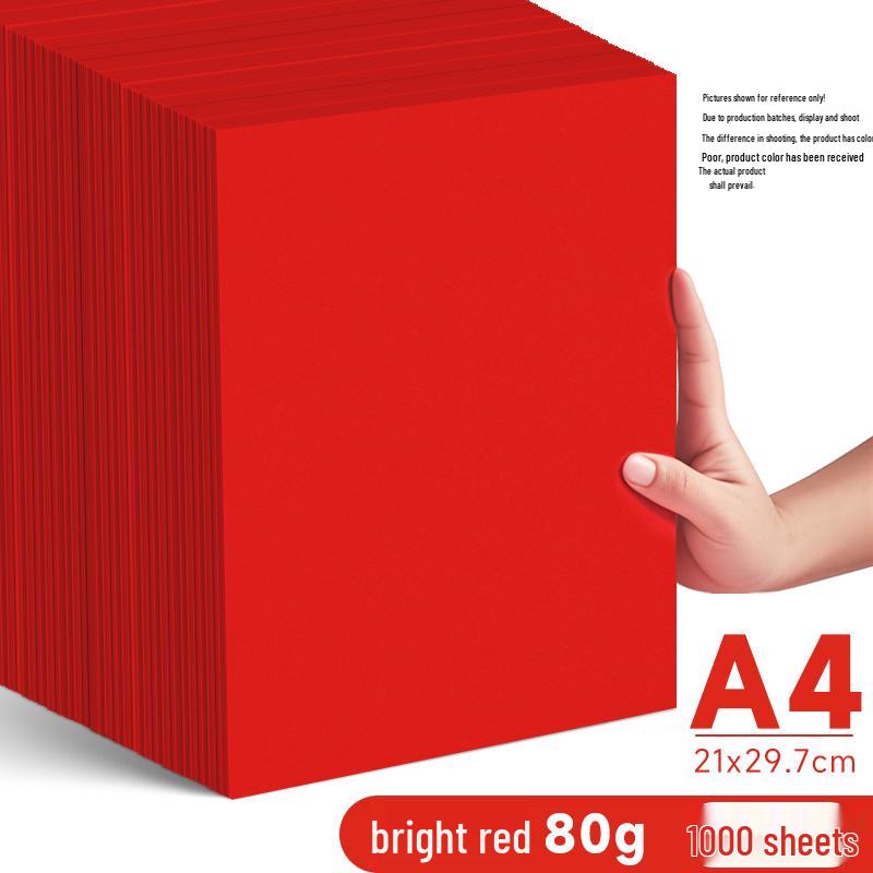 Ярко-красная бумага формата A4/A5, 70 г/м², для печати, офиса и рукоделия