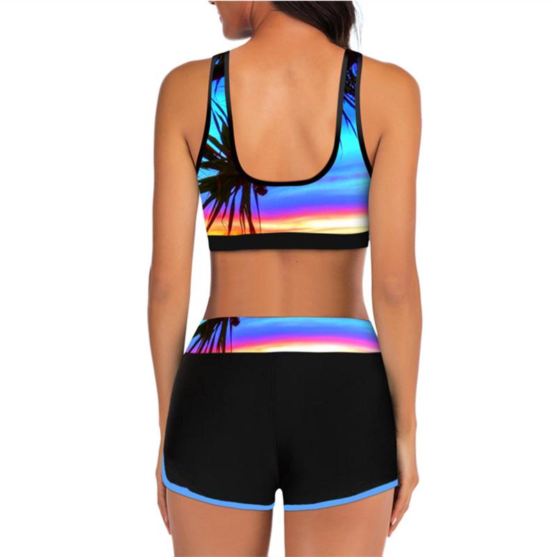 2023 Купальник бикини с широкими бретелями с индивидуальным принтом для женщин