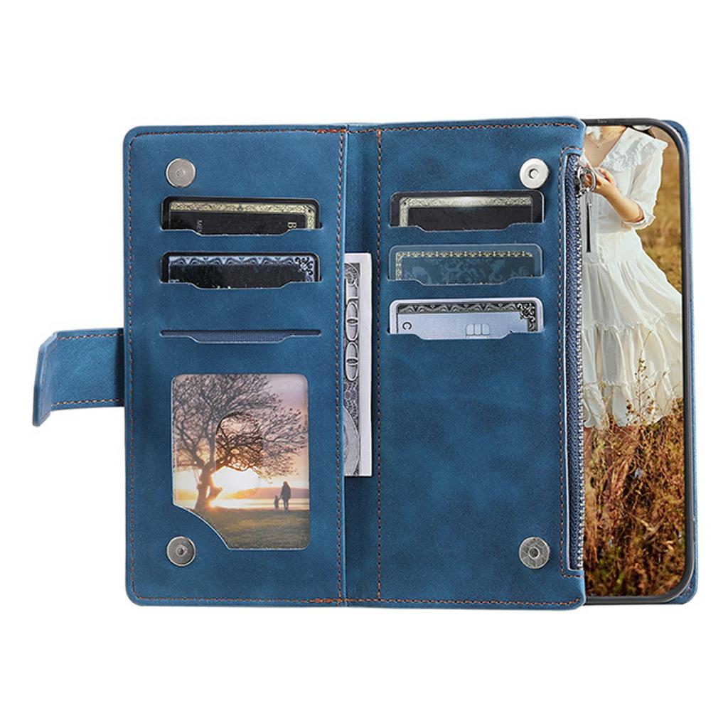 For Xiaomi Redmi 15 5G (EU) (171mm)/4G (EU) (171mm) Wallet Case Rhombus Stitching Line PU Leather Phone Cover with Wrist Strap