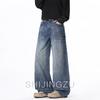 Джинсы SHIJINGZU Широкие Рваные Джинсовые Джинсы