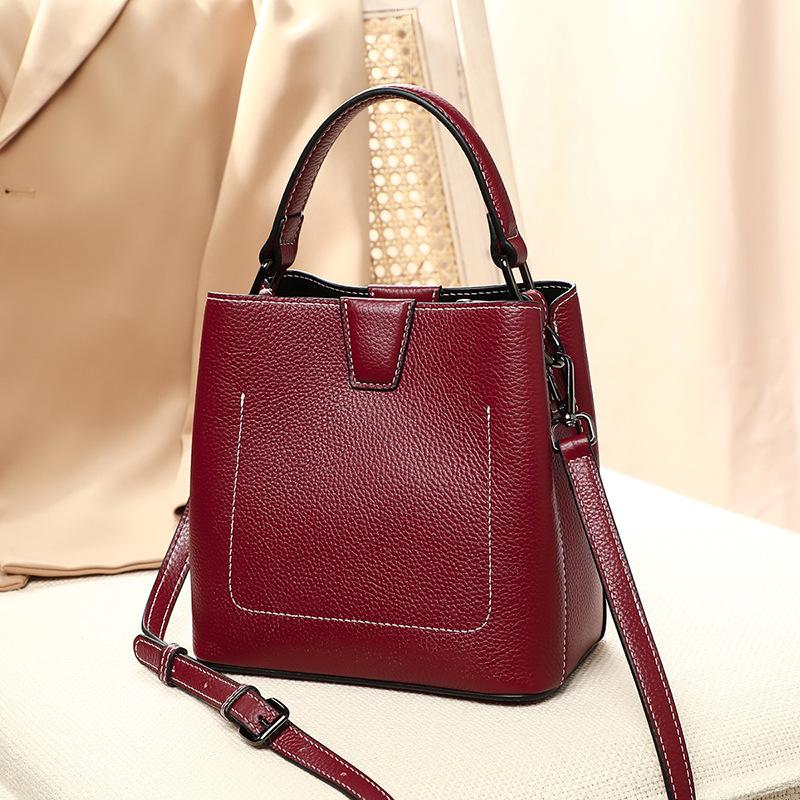 Сумки на осень и зиму, новая модная кожаная сумка-ведро, простая сумка через плечо, женская сумка-тоут