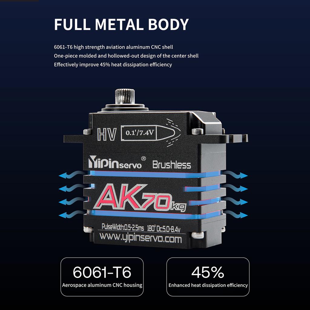 AK70 70KG HV 180° Магнитная индукция Водонепроницаемый Бесщеточный Цифровой Сервопривод Замена для 1/10 1/8 Дистанционное Управление Модели Автомобиля Аксессуары Для Модернизации