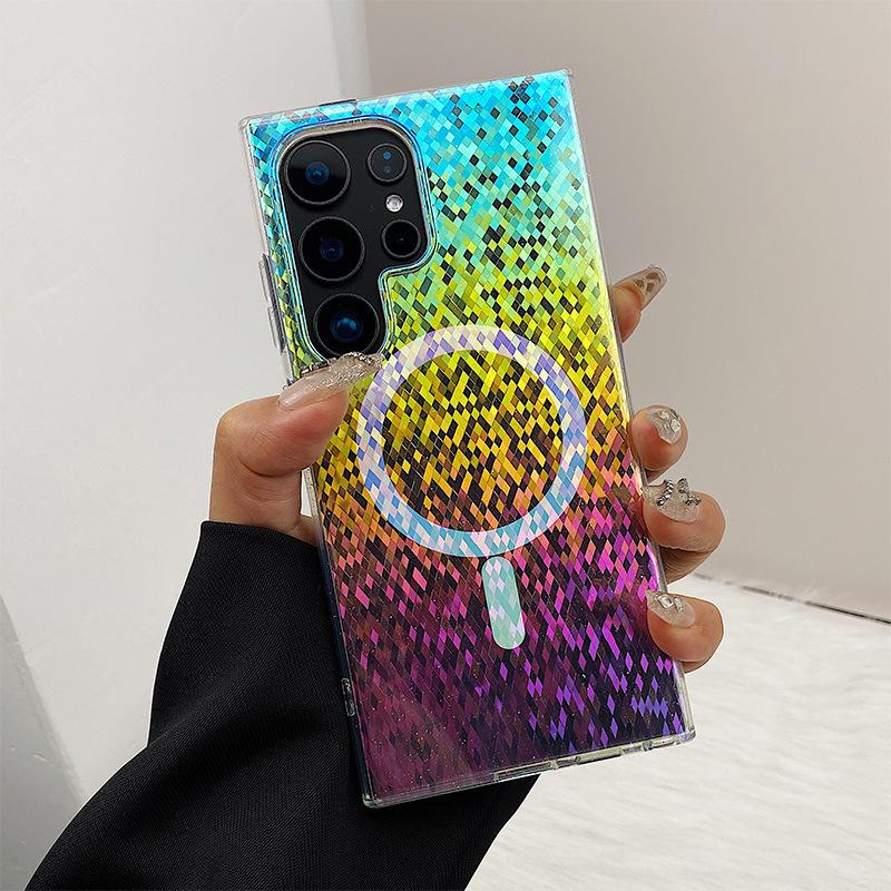 Color-plated rhombus Samsung S11Ultra mobile phone case New laser gradual change S11 + glitter 11u protective case