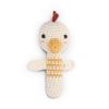 The Little Linen Company Crochet Rattle Chicken Plush Toy, Baby Knitted Toy, Handmade Rattle, Plush Toy, Imported, Baby Rattle, Newborn, TLLC Crochet
