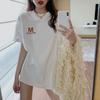 Pure Cotton Medium-length Short-sleeved White T-shirt for Women's Summer Clothes, Versatile Inner Loose Base Shirt Top