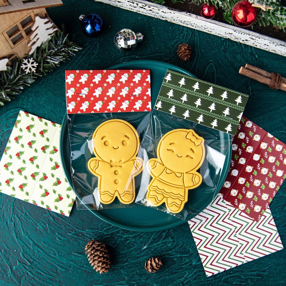 2Pcs Christmas Gingerbread Man Cookie Molds Boy Girl Gingerbread Embosser Stamps for Holiday Cake Decoration New Year Gifts 1