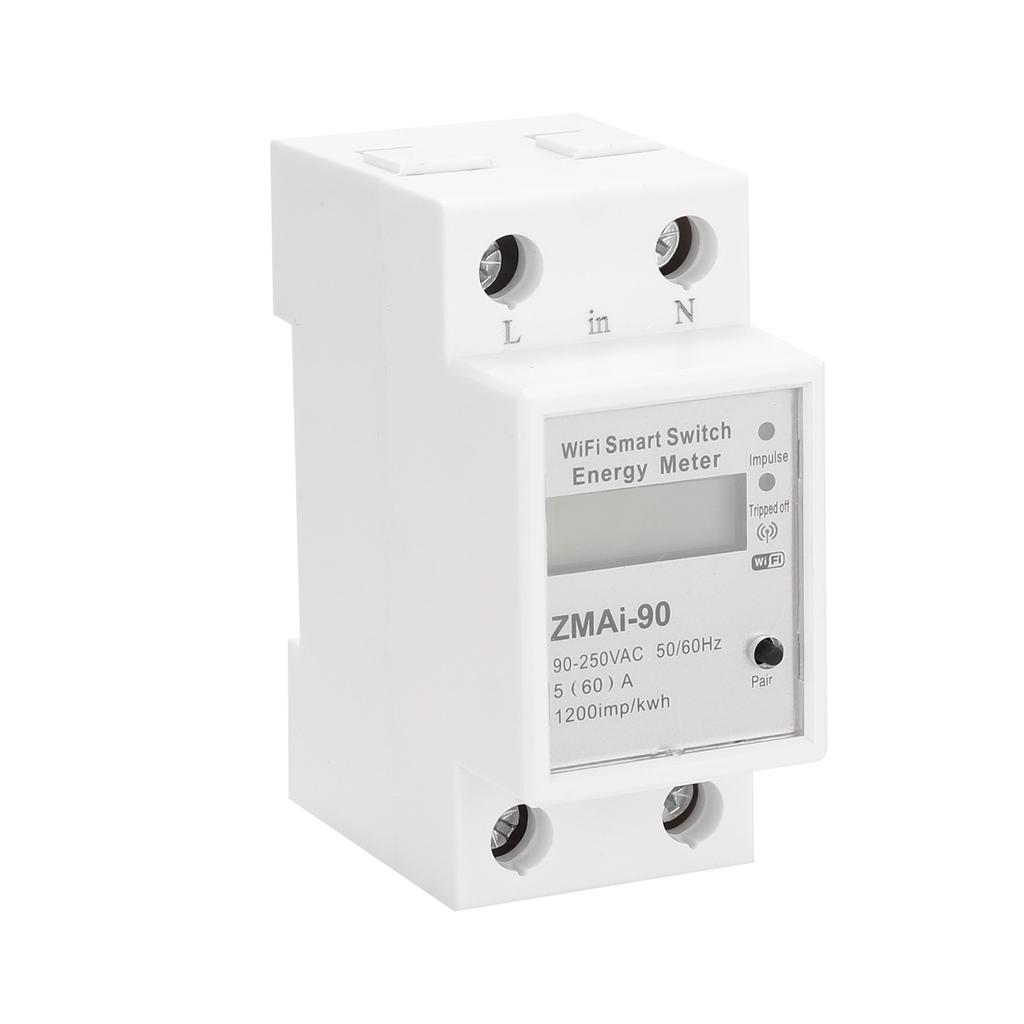 Single-Phase Din Rail Wifi Intelligent Energy Meter Power Consumption Kwh Meter Wattmeter Support SmartlifeCelsius  App Control Compatible with  