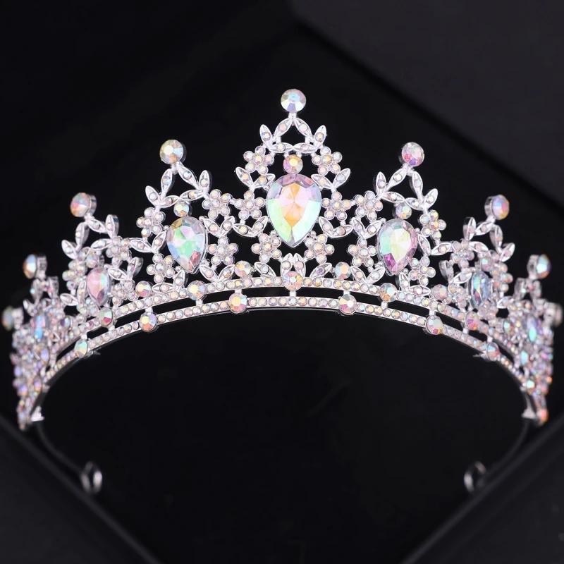 Baroque Crystal Crown Tiara for Women Bride Rhinestone Prom Diadem Bridal Wedding Hair Accessories Jewelry Tiaras and Crowns