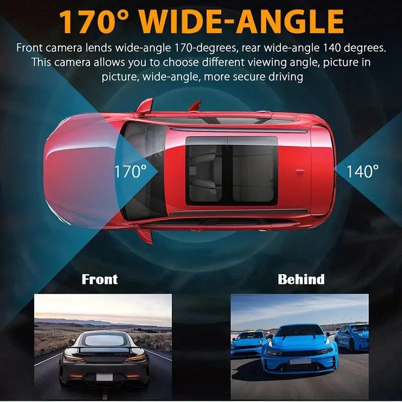 4-Inch HD Dual-Lens Touchscreen WiFi Car Dashcam