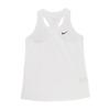 Женский топ-майка Nike Dri-FIT с перекрестной спиной, отводящий влагу, удобный, однотонный, с круглым вырезом, Белый DX0707-100