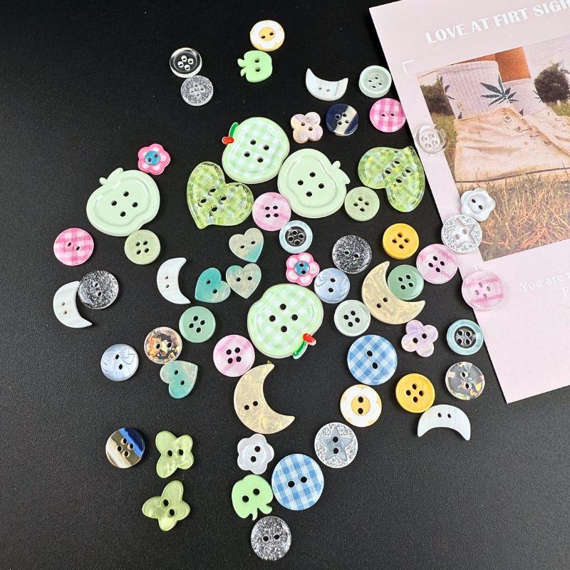 11pcs Cream Style Blind Box Button Cute Handmade Resin DIY Clothes Accessories Scrapbooking DIY Crafts Headband Decoration