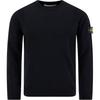 Solid Color Crew Neck Badge Long Sleeve Sweater Men Sweater Black K2S155100001S00A1-V0029