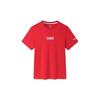 Anta Logo Letter Print Round Neck Knitted Sports Short Sleeve T-Shirt Men Tops Classic-Red 152327160-2