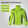 Men's Reflective Raincoat and Pants Set for Road Security