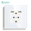 Bseed EU Россия Розетка 16А 4 цвета Электрическая настенная розетка Закаленное стекло Кристальная панель Электрическая розетка Обустройство дома