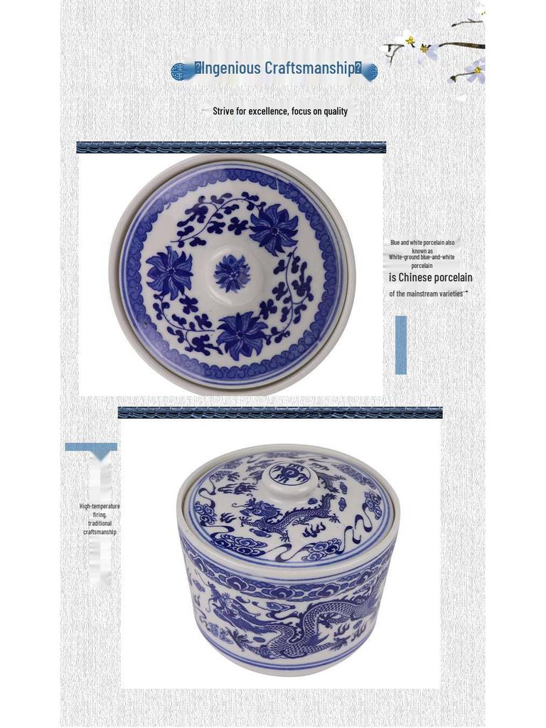 Китайская фарфоровая птичья клетка Керамическая двойная пароварка и паровая чаша