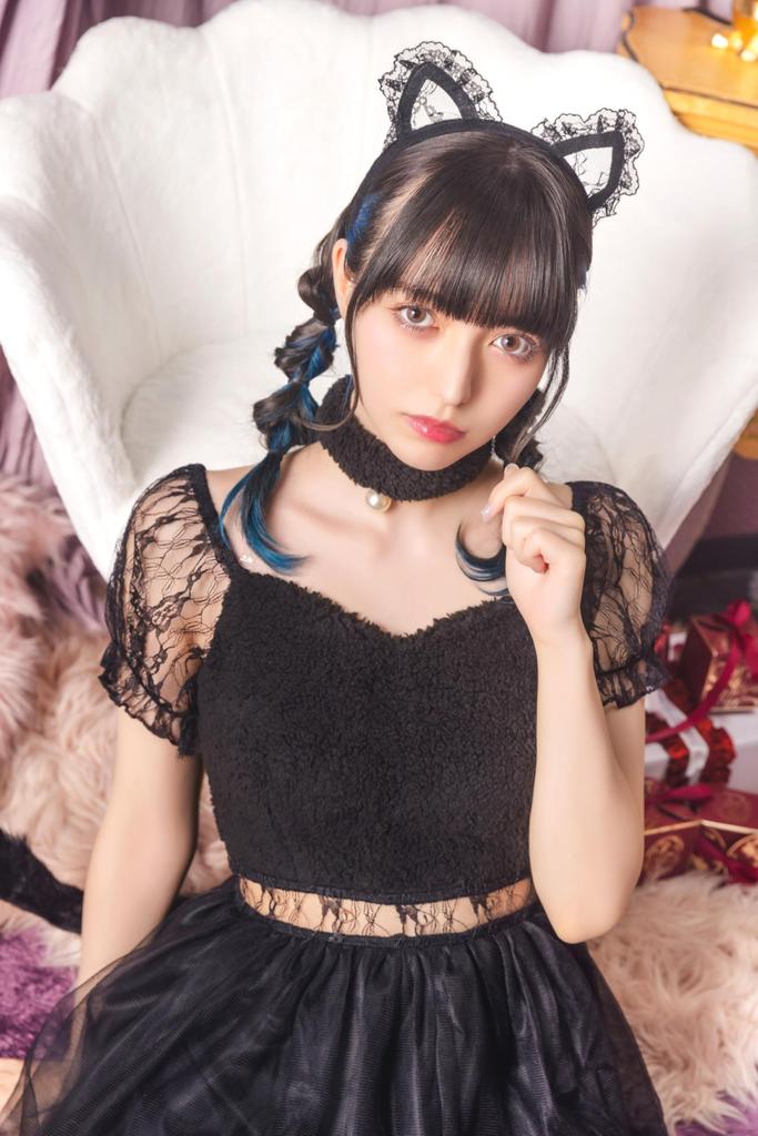 Кокетливый девчачий косплей Хэллоуин черный кружевной кот кошка M черный костюм маскарадный костюм [прозрачный камень] женский