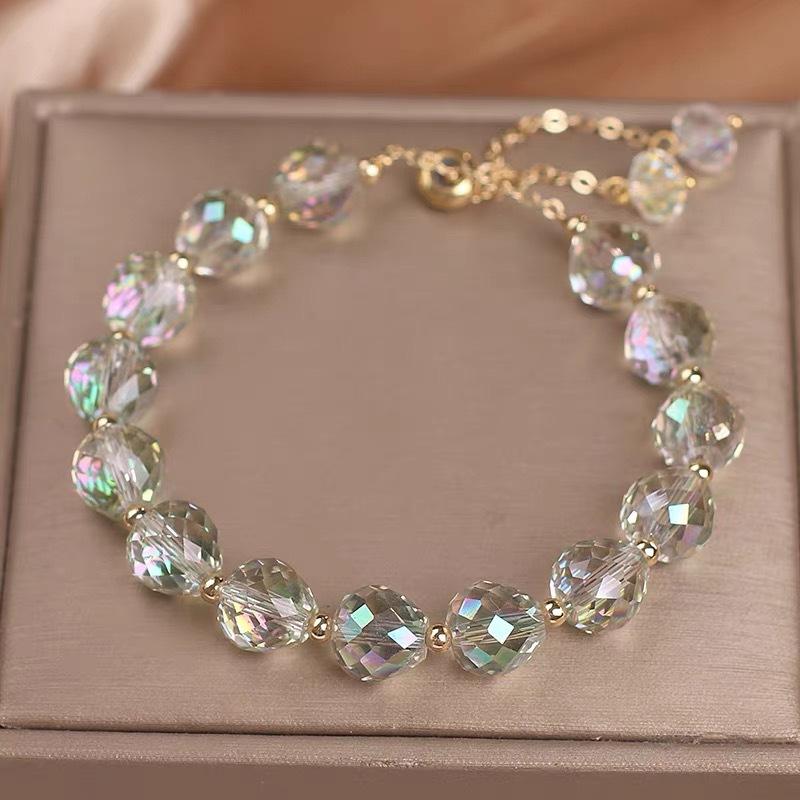 Fashion Colorful Artificial Crystal Bracelet Shiny Beaded Bracelets For Women Party Jewelry