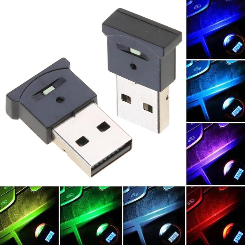 1 шт./4 шт. USB Автомобильные Светодиодные Фонари Атмосферная Подсветка Салона Автомобиля RGB Светодиодная Подсветка Салона Автомобиля Ночная Светодиодная Подсветка Салона