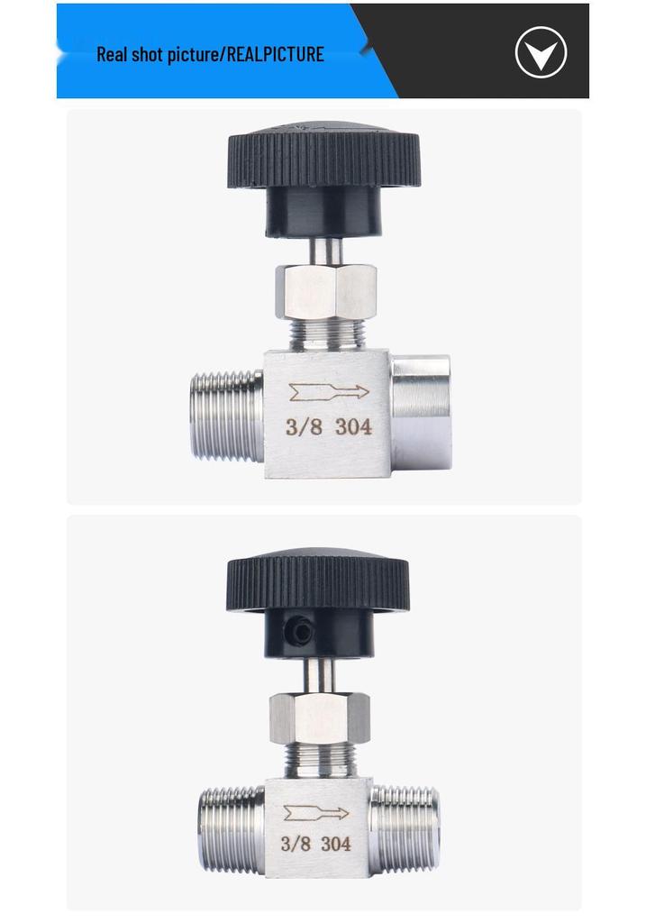 304 Stainless Steel High-Pressure Needle Valve, Male/Female Thread, Shut-off & Flow Control, 1/4 & 1/2 Inch