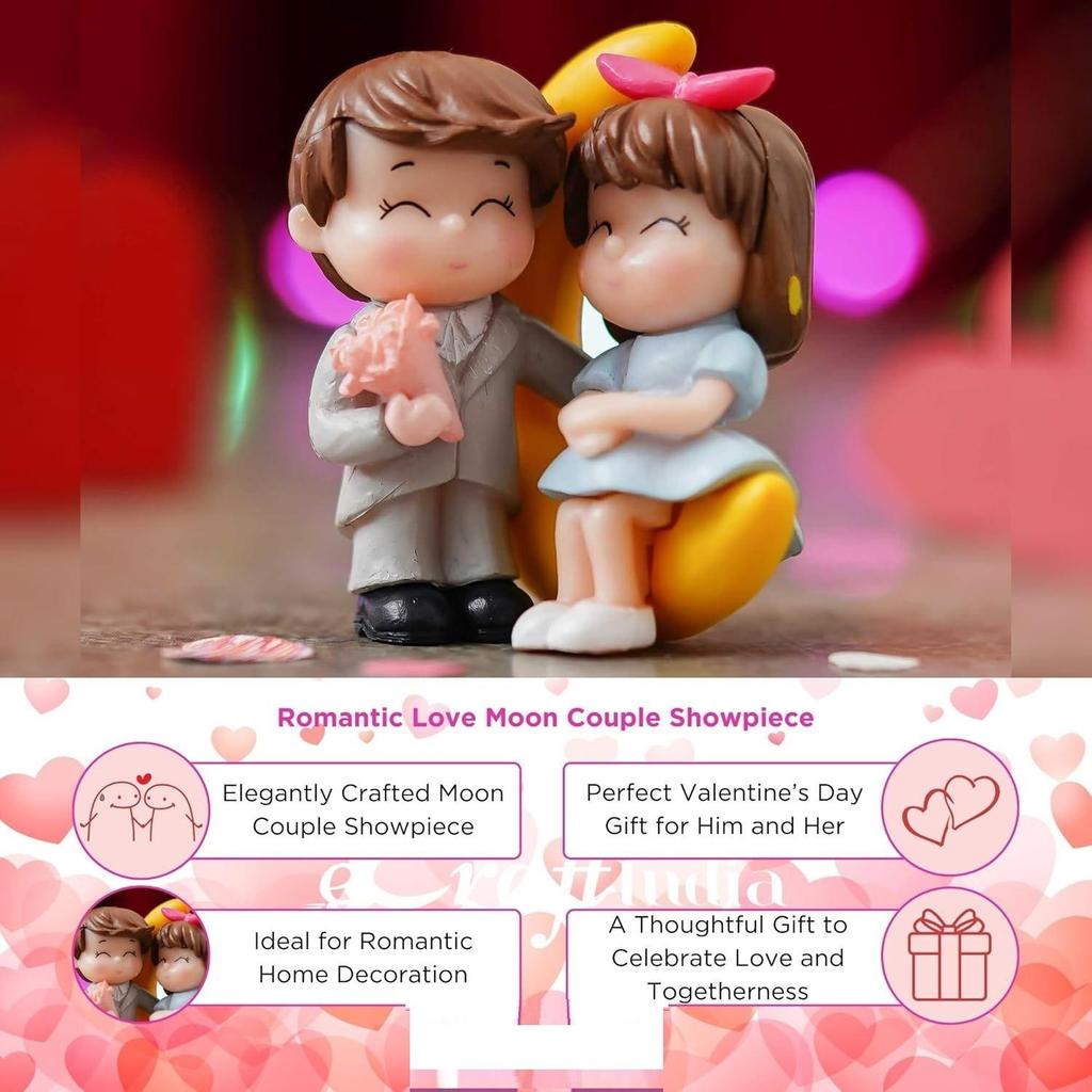 Valentine Gift for Girlfriend Boyfriend Romantic Love Moon Couple Showpiece Valentine Day Gift