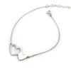 [N2828] - White 'Love' Silver Bracelet (rhodium-plated) - 20x11 Mm