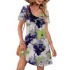 Summer Dresses For Women Loose V Neck Short Sleeve Casual T Shirt Dress Sundresses Swimsuit Coverup With Pockets