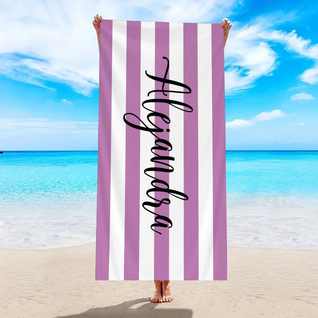 Ultra-Absorbent Striped Beach & Bath Towel - Thick, Soft, Microfiber