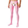 Mens Cutout Crotchless Pantyhose Glossy Mid Waist Tights Leggings