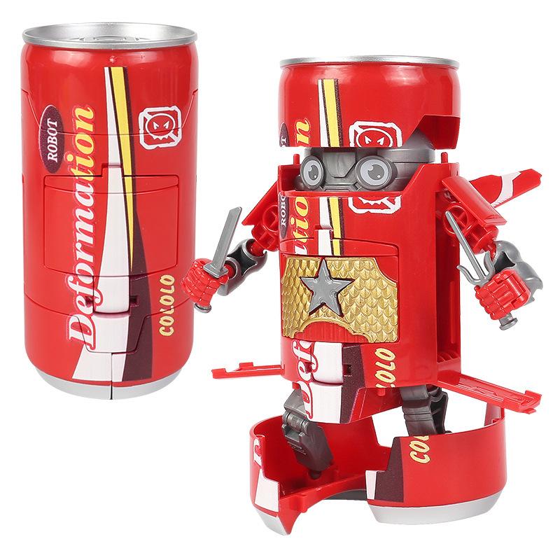 Transforming Internet Celebrity Cola Robot Mecha Toy for Kids