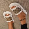 Fashion Women Home Slippers Cozy Open Toe Lightweight Sandals Warm Plush Fluffy Shoes Women Fuzzy Trend Non-Slip Slippers Slides Women