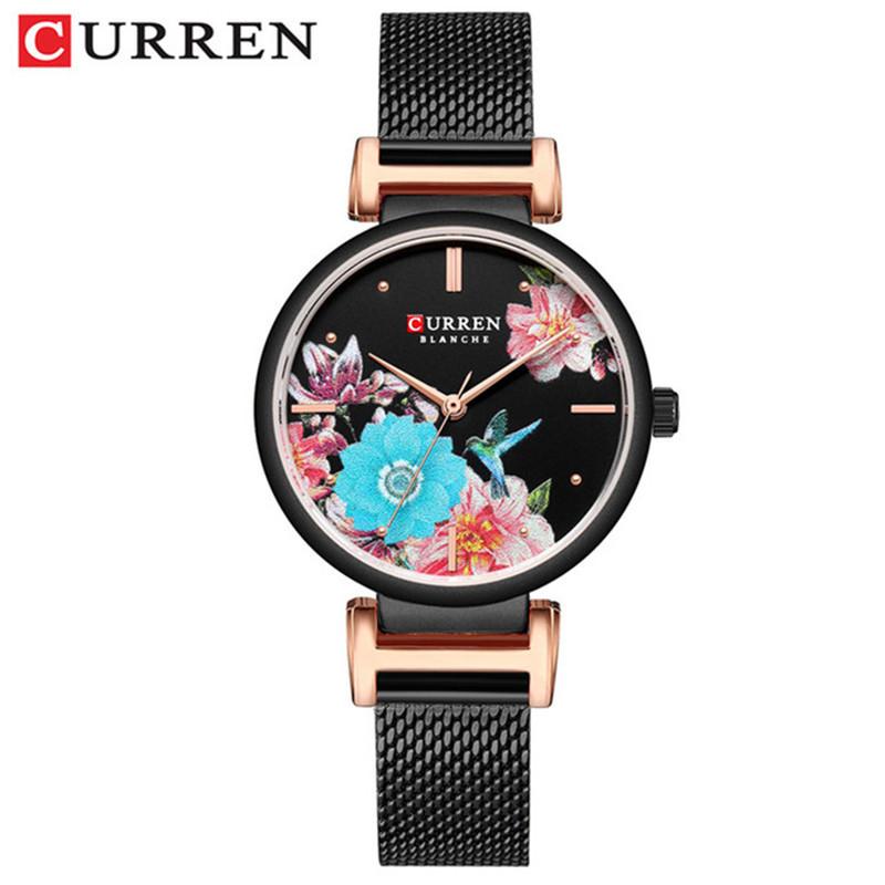 CURREN New Top Ladies Watch Fashion Quartz Simple Printing Butterfly Watch