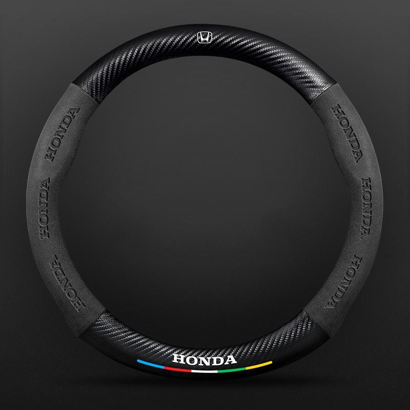 JBH4 Car Carbon Fiber Leather Steering Wheel Cover For Honda Civic Fk7 Fit Fk2 Mugen Fk8 Type R Accord CRV 5th City CRZ CRX Jazz HRV