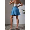 Summer Tie High Waist Solid Color Ruffle Short Half-body Skirt