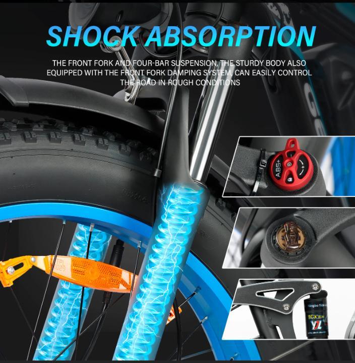 Ebike New BLJ DP-2603 3000W Dual Motor 52V 32AH Battery, Front and Rear Shock Absorption, 26-inch Snow Tires, Adult E-Bicycle.