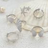 Набор из 6 регулируемых колец в виде морских звезд и ракушек. Ювелирные украшения для отдыха на море. Модные кольца для ношения в несколько рядов.