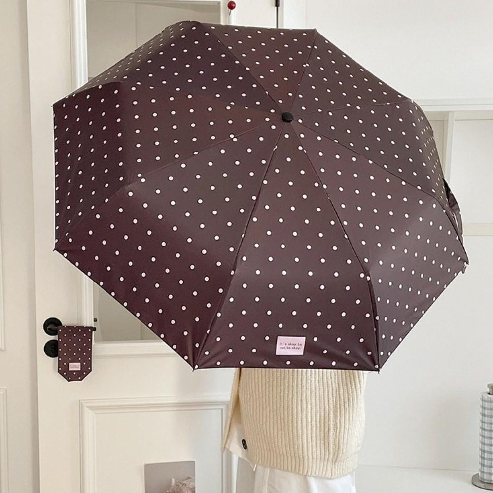 8-Rib Manual Folding Umbrella U-Shaped Handle Sun Umbrella Windproof Travel Rain Umbrella Outdoor