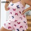 Летние тонкие шорты с принтом бабочки, пижамный костюм, домашняя одежда больших размеров