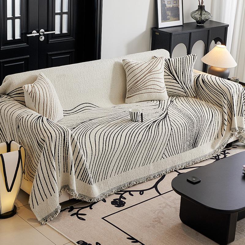 Ткань, шерстяная пряжа, полоска для дивана, полотенце, универсальный нескользящий чехол на четыре сезона в скандинавском стиле, цельный чехол, детский слинг