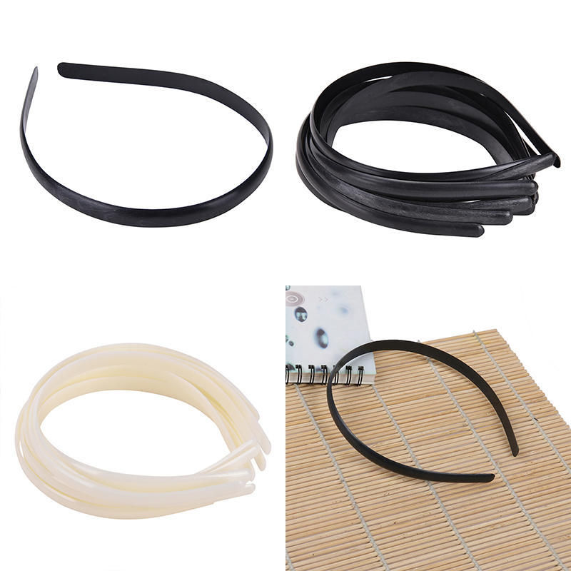 10 Pcs/Set Plastic Hair Band No Teeth Children Hair Accessory Diy Craft 2 Colors