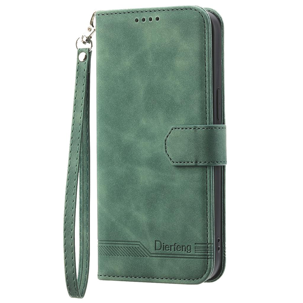 DIERFENG DF-03 Кожаный чехол для Xiaomi 15 Pro с тиснением линий, кошелек, чехол для телефона