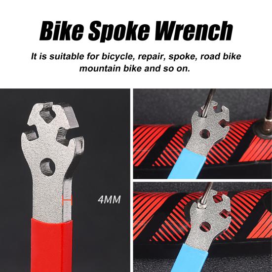 Инструмент для велосипедных спиц, конструкция с удлиненной рукояткой, многоцелевой, длительный срок службы, гаечный ключ для спиц высокой твердости для велосипеда