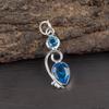 Swiss Blue Topaz Pendant Gemstone, 925 Sterling Silver Pendant Jewelry, Handmade Pendant, Silver Jewelry For Gift