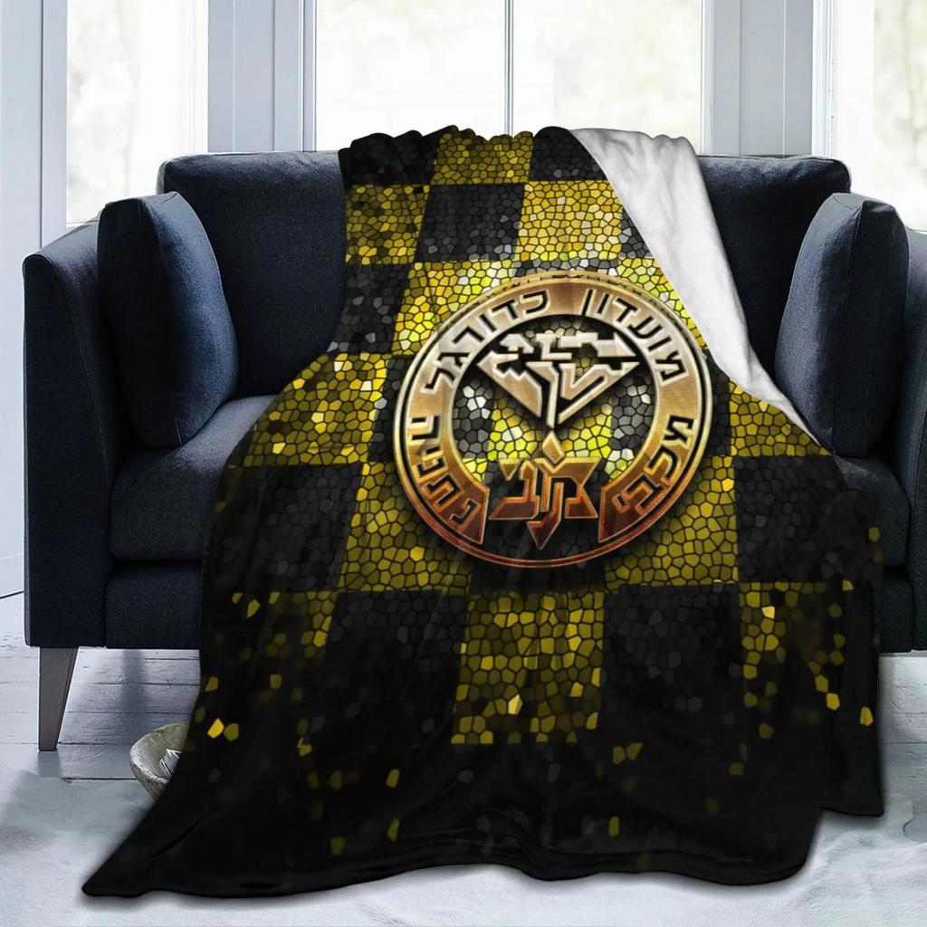 Maccabi Netanya Soft Plush Blanket Flannel Blanket Throw Blanket for Living Room Bedroom Bed Sofa Picnic Cover