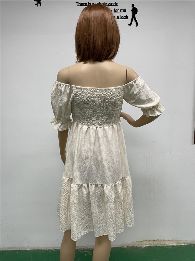 Off Shoulder Solid Color Dress Waist Hugging Elegant Strap Dress for Women Sleeveless Loose Dresses Causal Backless Dress