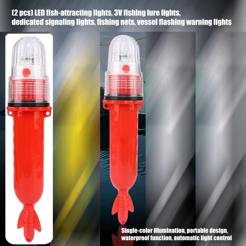 Durability Waterproofed LED Fish Lures Lamp 3V Low Voltages Flash Beacon for Boats Navigations and Fish Luring